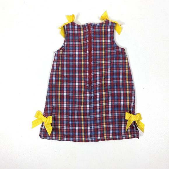 Vintage Copper Key Dress Girls Size 2 Red Plaid Shift School - Picture 3 of 4